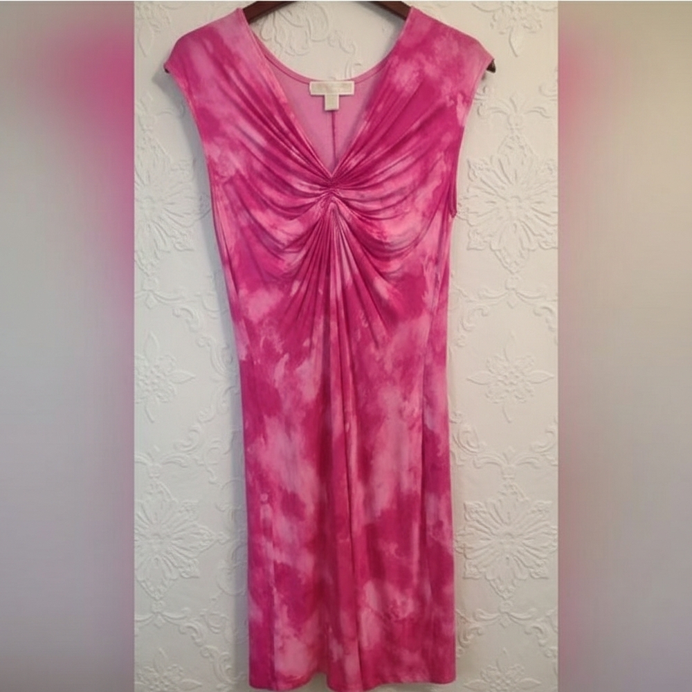 MICHAEL MICHAEL Kors Hot Pink Tie-dyed Sleeveless Dress